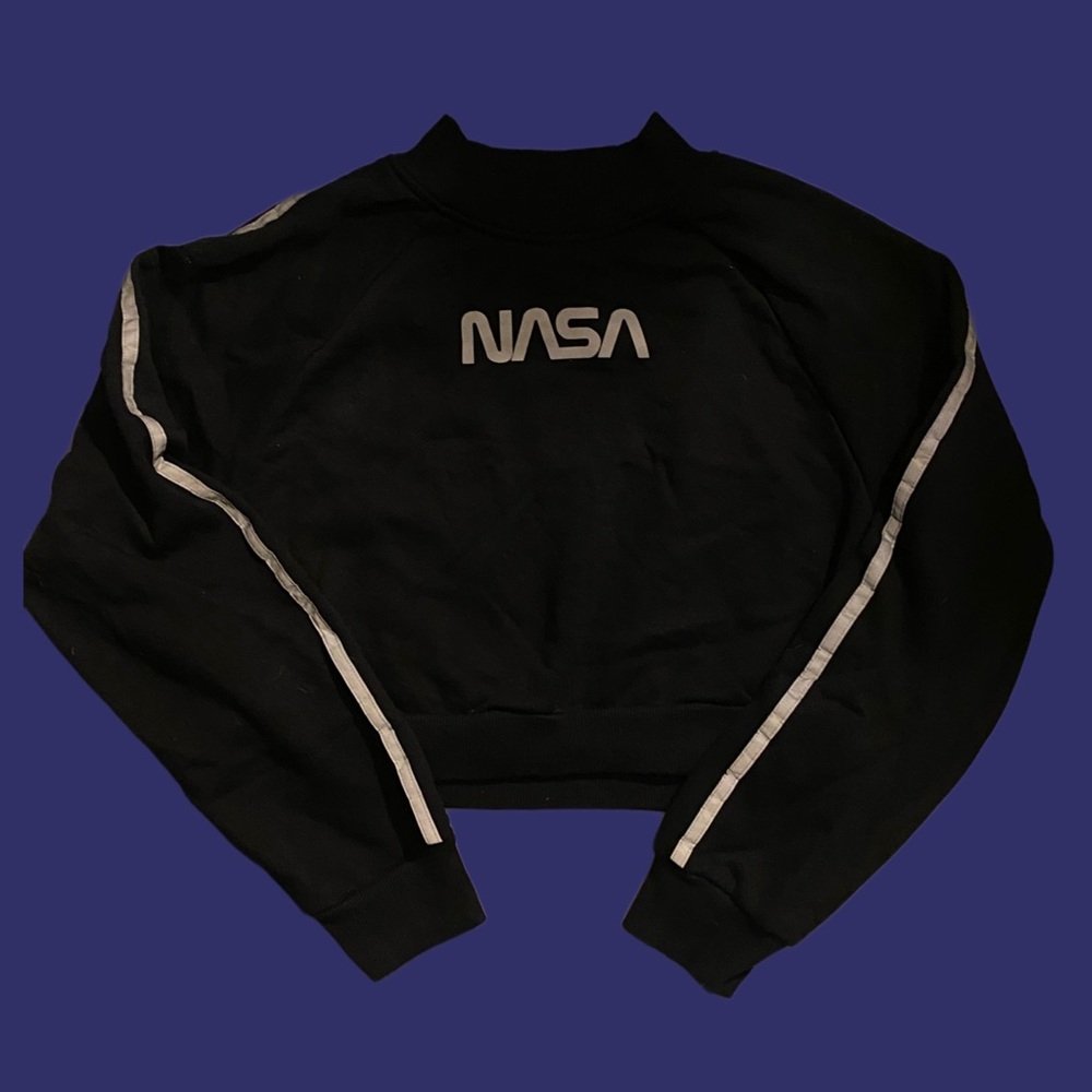 NASA reflective crop sweatshirt